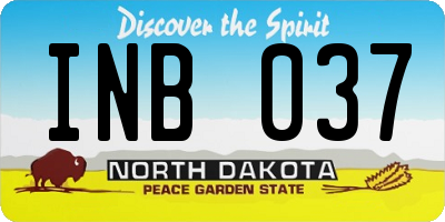ND license plate INB037