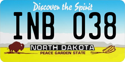 ND license plate INB038