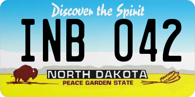 ND license plate INB042