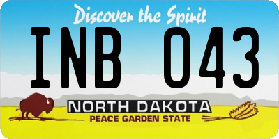 ND license plate INB043