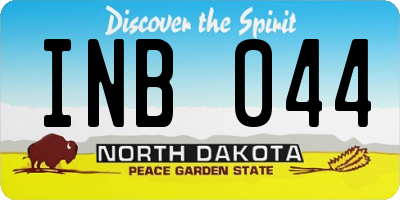 ND license plate INB044