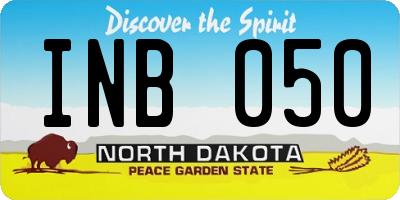 ND license plate INB050