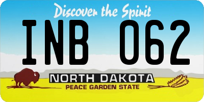 ND license plate INB062