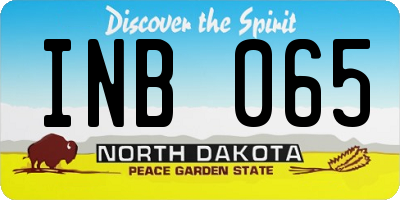 ND license plate INB065