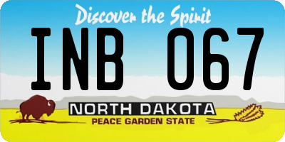 ND license plate INB067