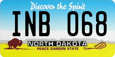 ND license plate INB068