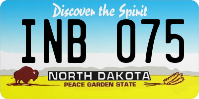 ND license plate INB075