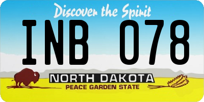 ND license plate INB078
