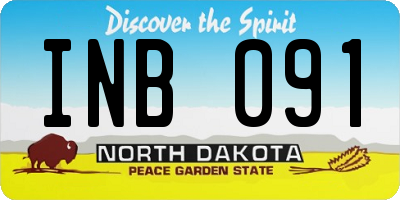 ND license plate INB091