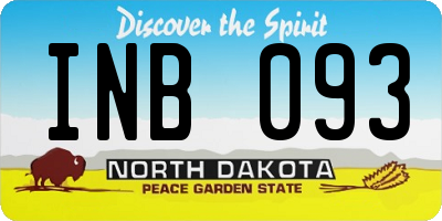 ND license plate INB093