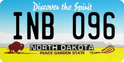 ND license plate INB096
