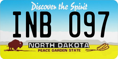 ND license plate INB097