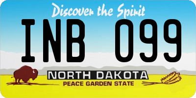 ND license plate INB099