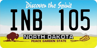 ND license plate INB105