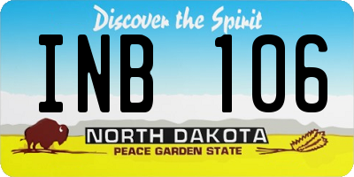 ND license plate INB106