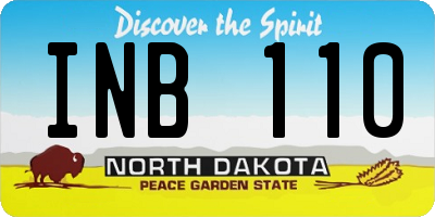 ND license plate INB110