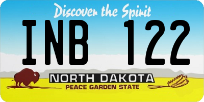 ND license plate INB122