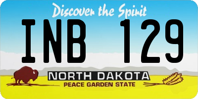ND license plate INB129