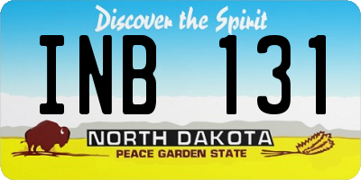 ND license plate INB131