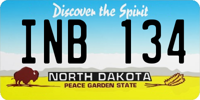 ND license plate INB134