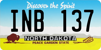 ND license plate INB137