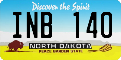 ND license plate INB140