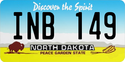 ND license plate INB149