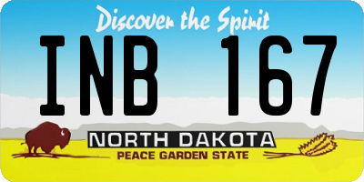ND license plate INB167