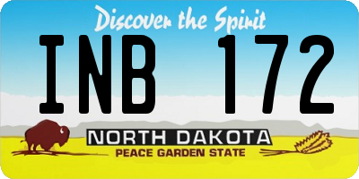 ND license plate INB172