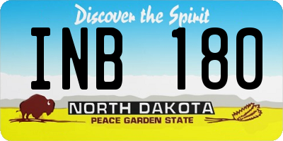 ND license plate INB180