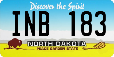 ND license plate INB183