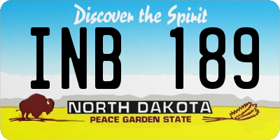 ND license plate INB189