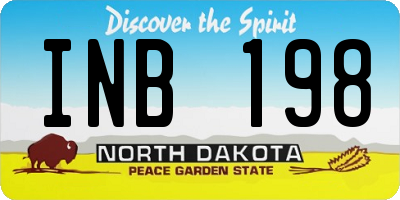 ND license plate INB198