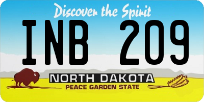ND license plate INB209