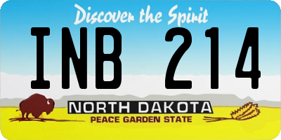 ND license plate INB214