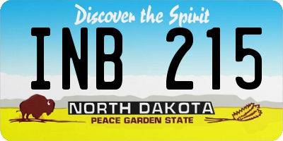 ND license plate INB215