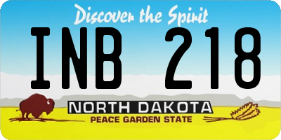 ND license plate INB218