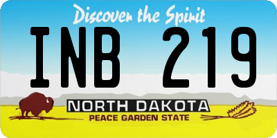 ND license plate INB219