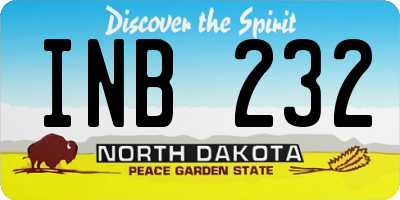ND license plate INB232