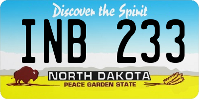 ND license plate INB233