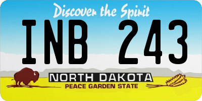 ND license plate INB243