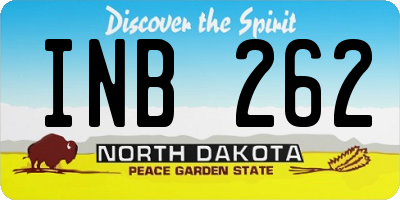 ND license plate INB262