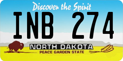 ND license plate INB274