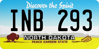 ND license plate INB293