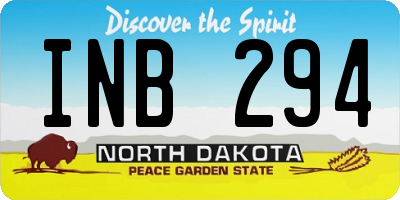 ND license plate INB294