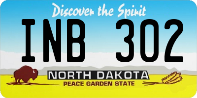 ND license plate INB302