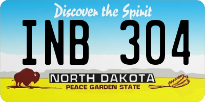 ND license plate INB304
