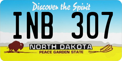 ND license plate INB307