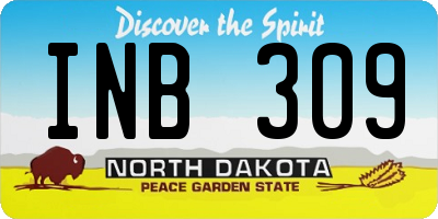 ND license plate INB309