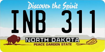 ND license plate INB311